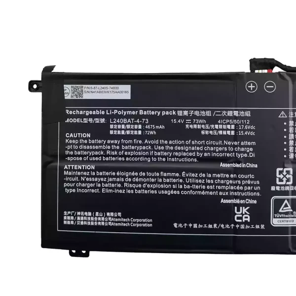 純正ノートパソコン バッテリー対応 L240BAT-4-73 - 画像 (3)