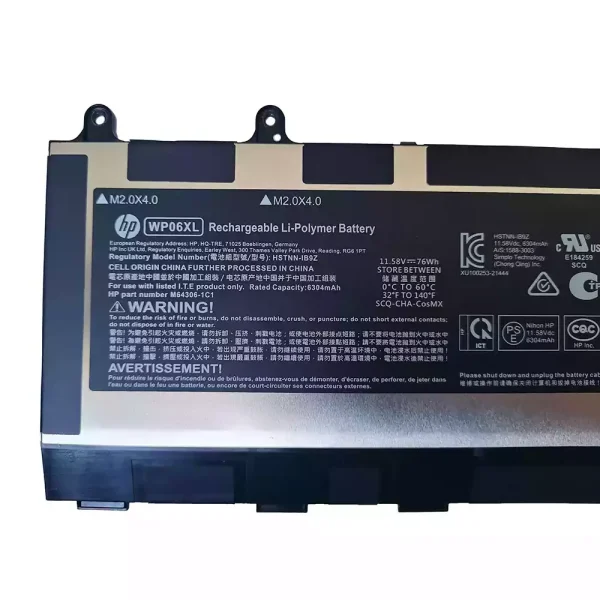 純正ノートパソコン バッテリー対応 [HP]エイチピー WP06XL - 画像 (3)