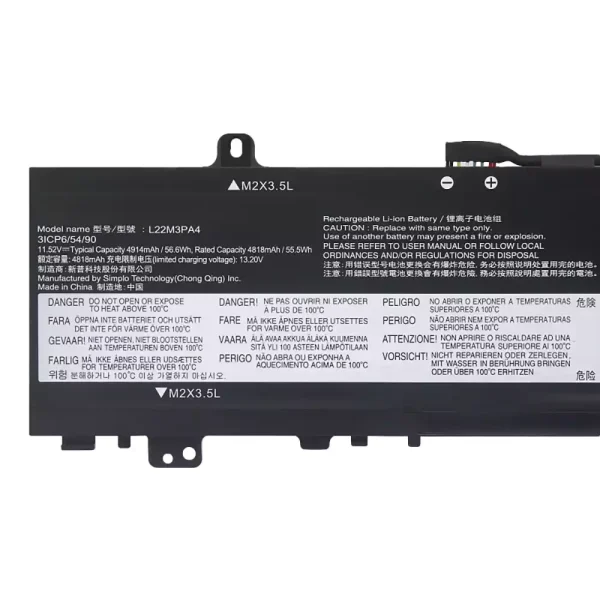純正ノートパソコン バッテリー対応 [LENOVO]レノボ L22M3PA4 L22B3PA4 L22C3PA4 L22B3PA3 L22C3PA3 L22M3PA3 - 画像 (3)