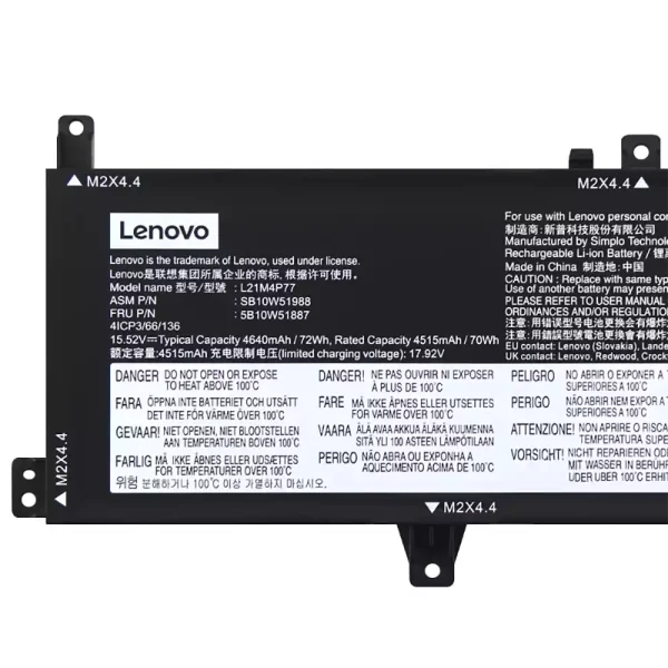 純正ノートパソコン バッテリー対応 [LENOVO]レノボ L21M4P77 L21D4P77 - 画像 (3)