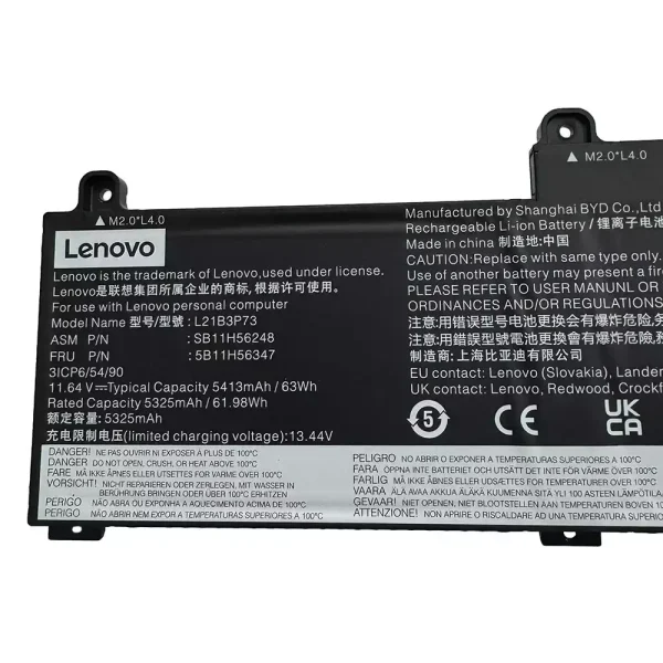 純正ノートパソコン バッテリー対応 [LENOVO]レノボ L21B3P73 SB10W52010 5B10W51909 - 画像 (3)