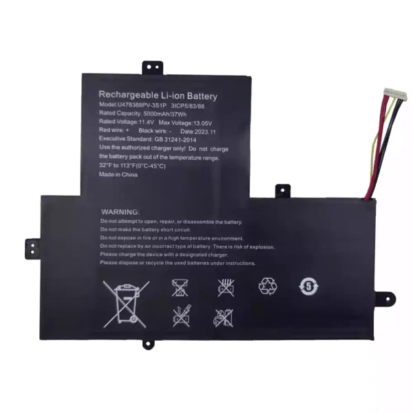 純正ノートパソコン バッテリー対応 U478388PV-3S1P