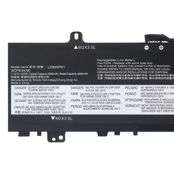 純正ノートパソコン バッテリー対応 [LENOVO]レノボ L23M3PK1 L23X3PK1 L23B3PK1 L23D3PK1 L23C3PK1 - 画像 (3)