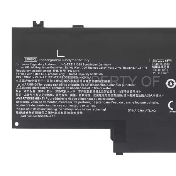 純正ノートパソコン バッテリー対応 [HP]エイチピー ER06XL TPN-DB1T - 画像 (3)