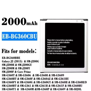 バッテリー EB-BG360CBU 対応 Samsung Galaxy J2 (2015)