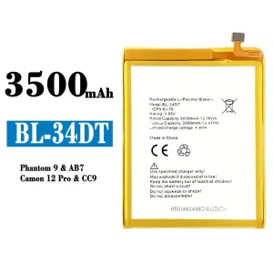 バッテリー BL-34DT 対応 Tecno Phantom 9/ Camon 12 Pro