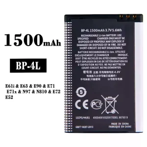バッテリー BP-4L 対応 Nokia E61i/E63/E90/E71/E71x/N97/N810/E72/E52