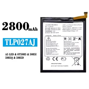 バッテリー TLP027AJ 対応 Alcatel A5 LED/OT5085/5085I/5085Q/5085D