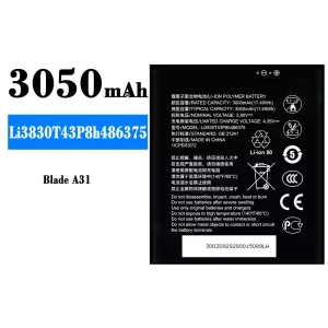 バッテリー Li3830T43P8h486375 対応 ZTE Blade A31