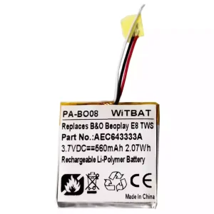 交換用 ヘッドフォン バッテリー 対応 B&O B'eoplay E8, Be'oplay E8 TWS Case,AEC643333A